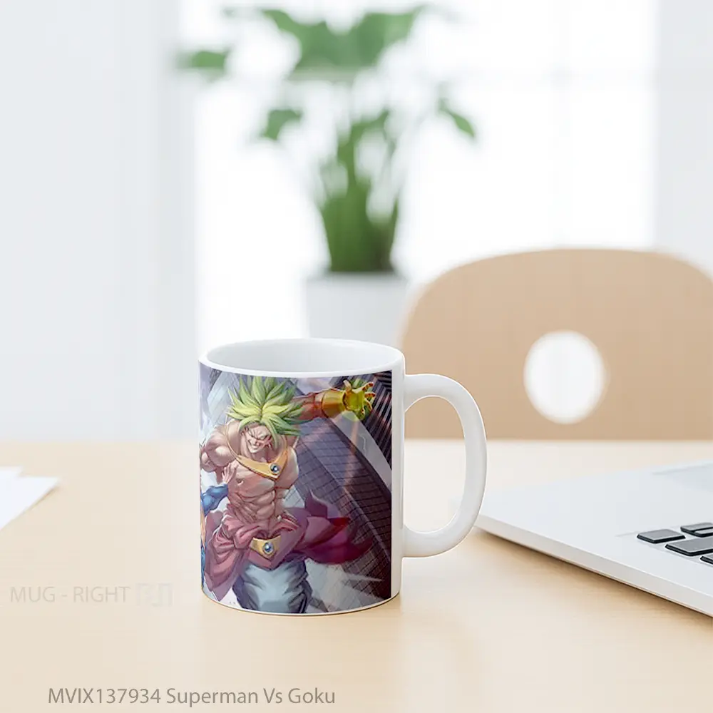Mug Superman Vs Goku Cangkir Anime - All-side / Desain