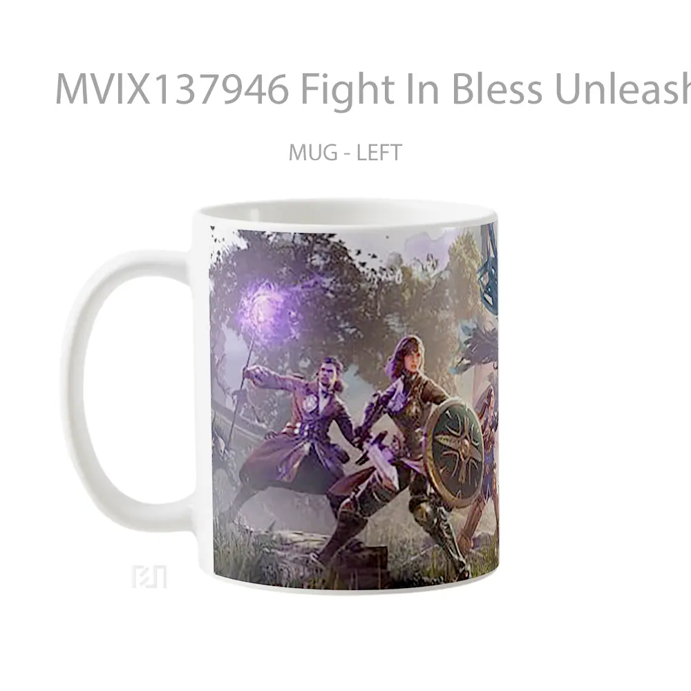 Mug Fight In Bless Unleashed Gelas Keramik Unik - All-side / Desain