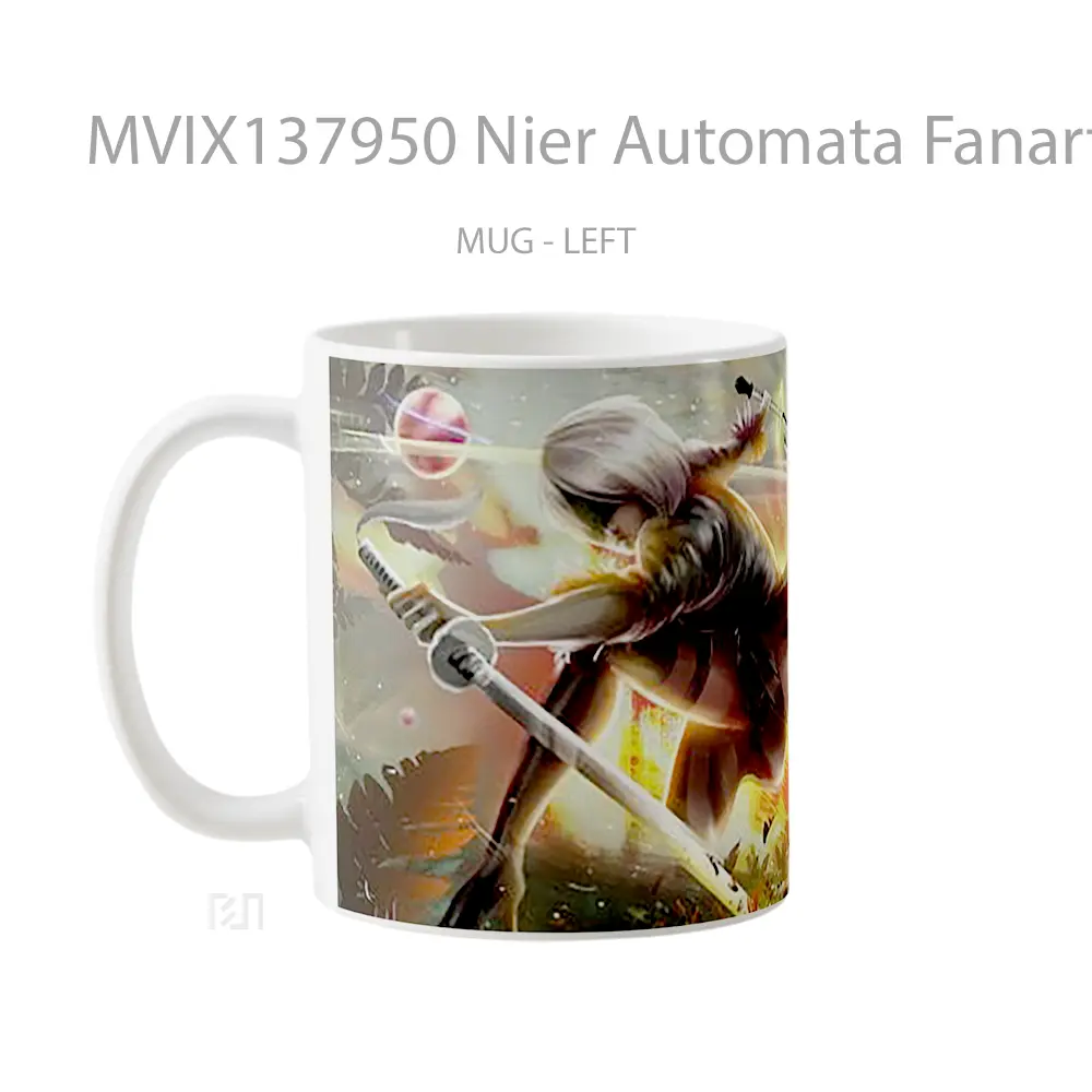 Mug Nier Automata Fanart Cangkir Gamer - All-side / Desain