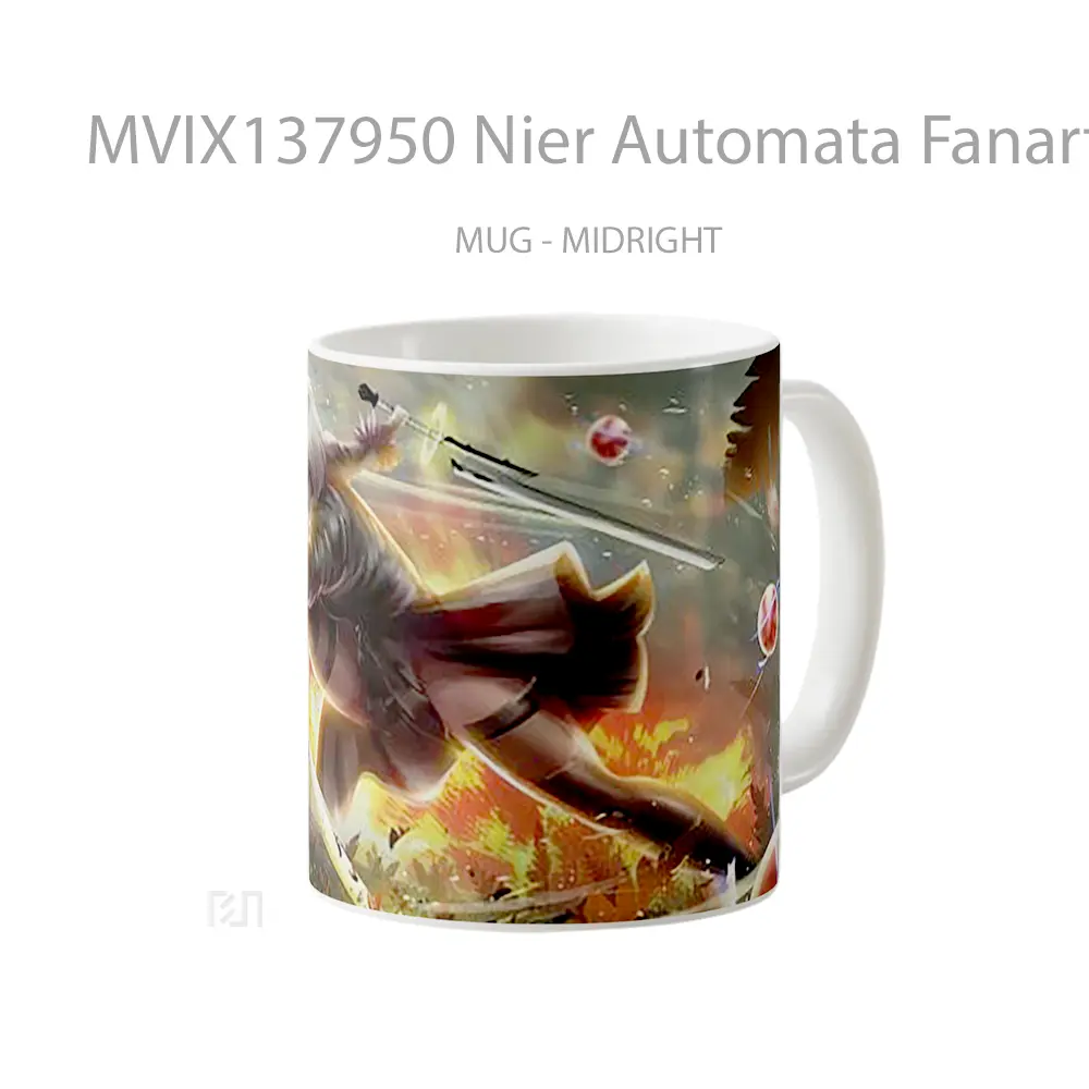 Mug Nier Automata Fanart Cangkir Gamer - All-side / Desain