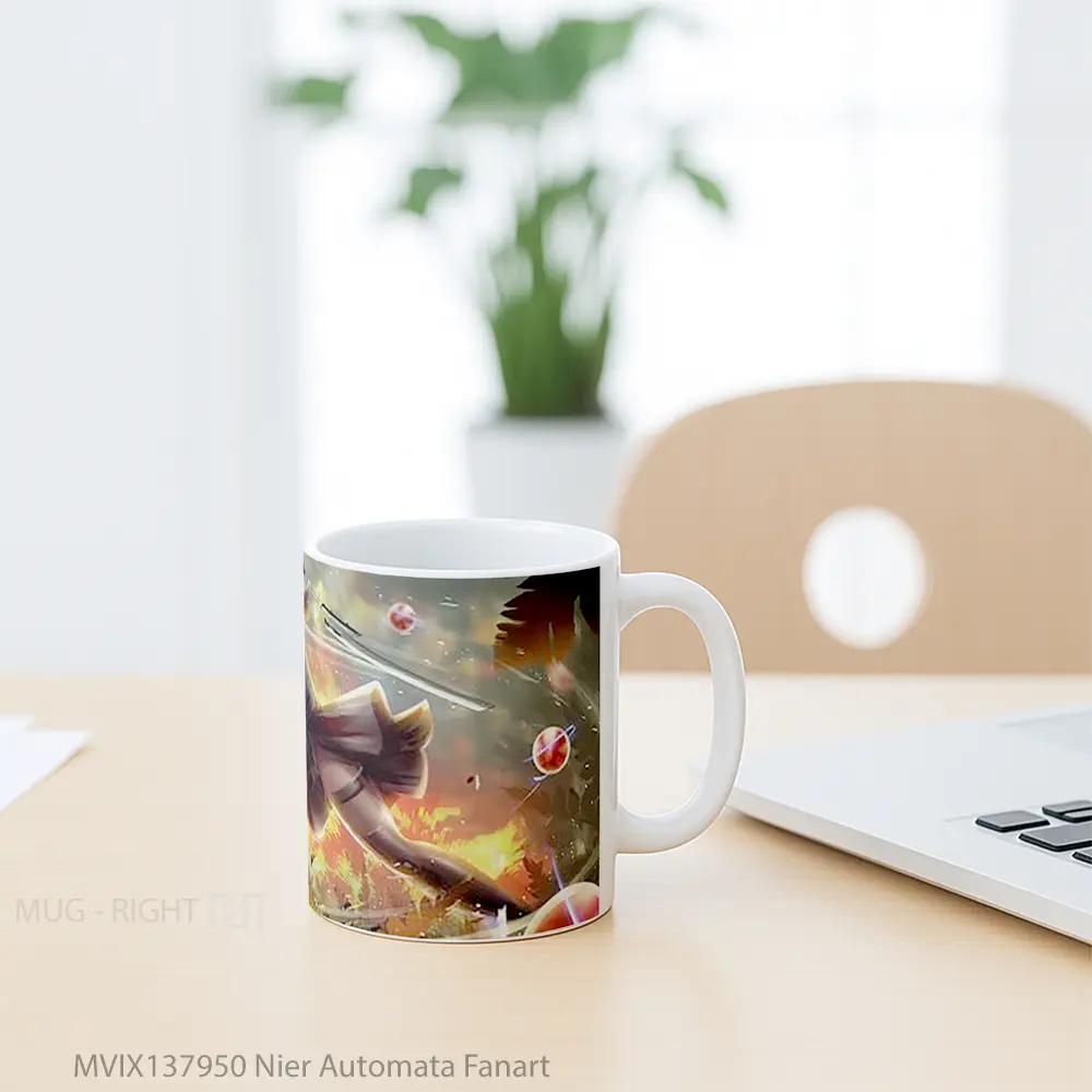 Mug Nier Automata Fanart Cangkir Gamer - All-side / Desain