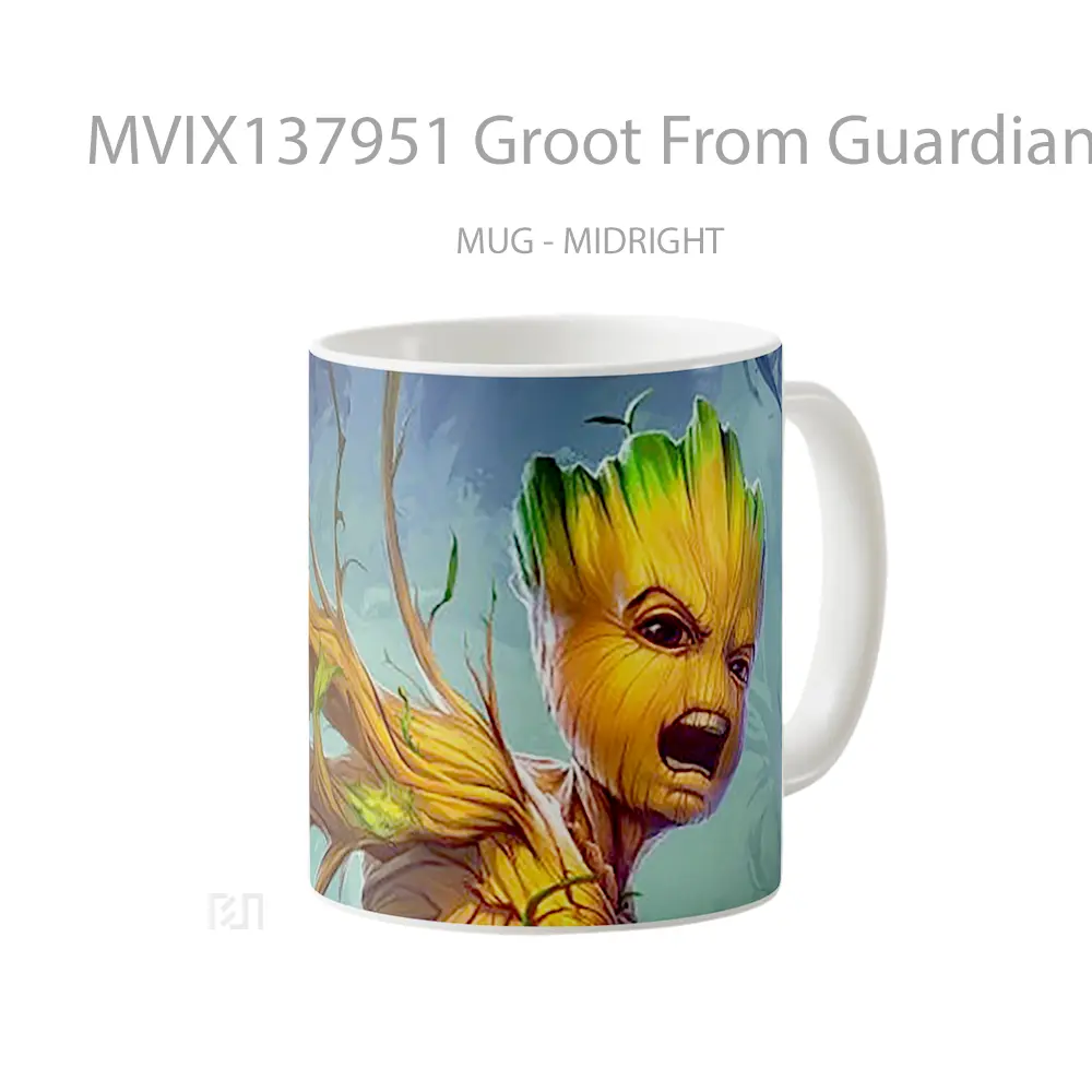 Mug Groot From Guardians Of The Galaxy Gelas Superhero - All-side / Desain