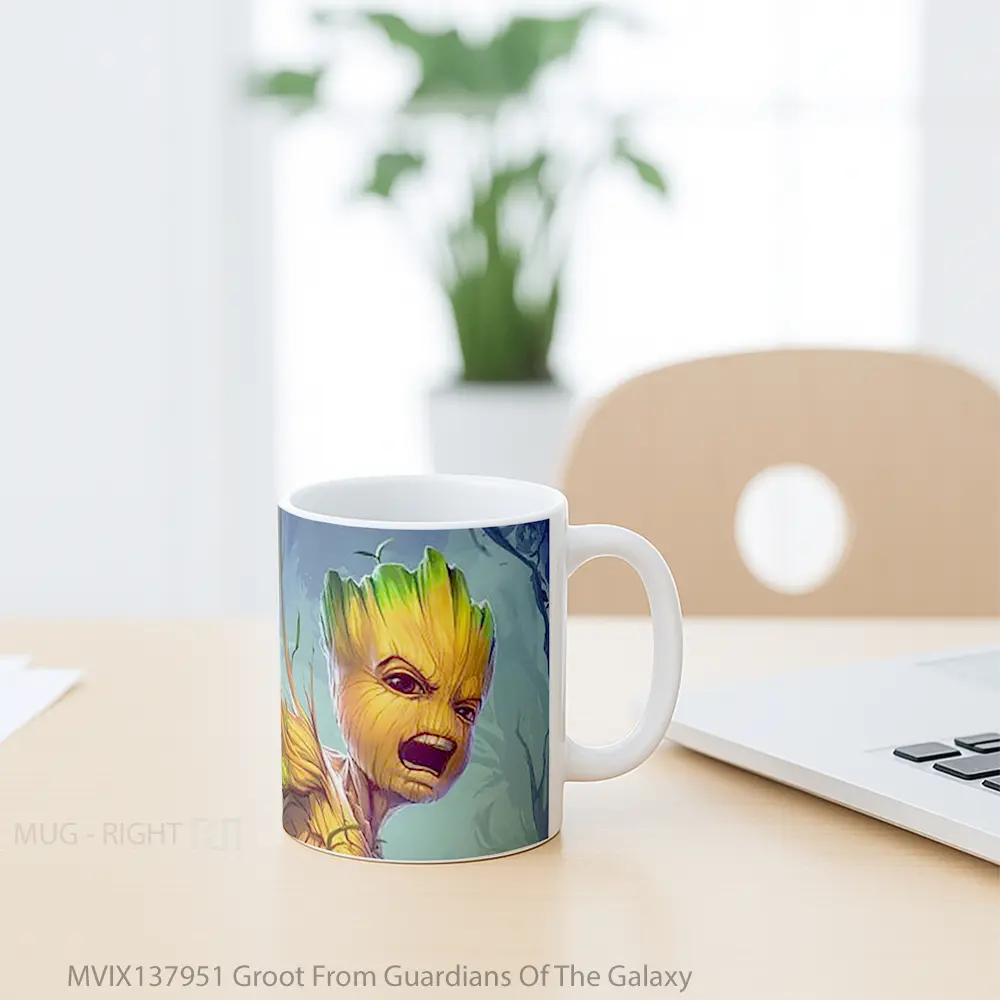 Mug Groot From Guardians Of The Galaxy Gelas Superhero - All-side / Desain