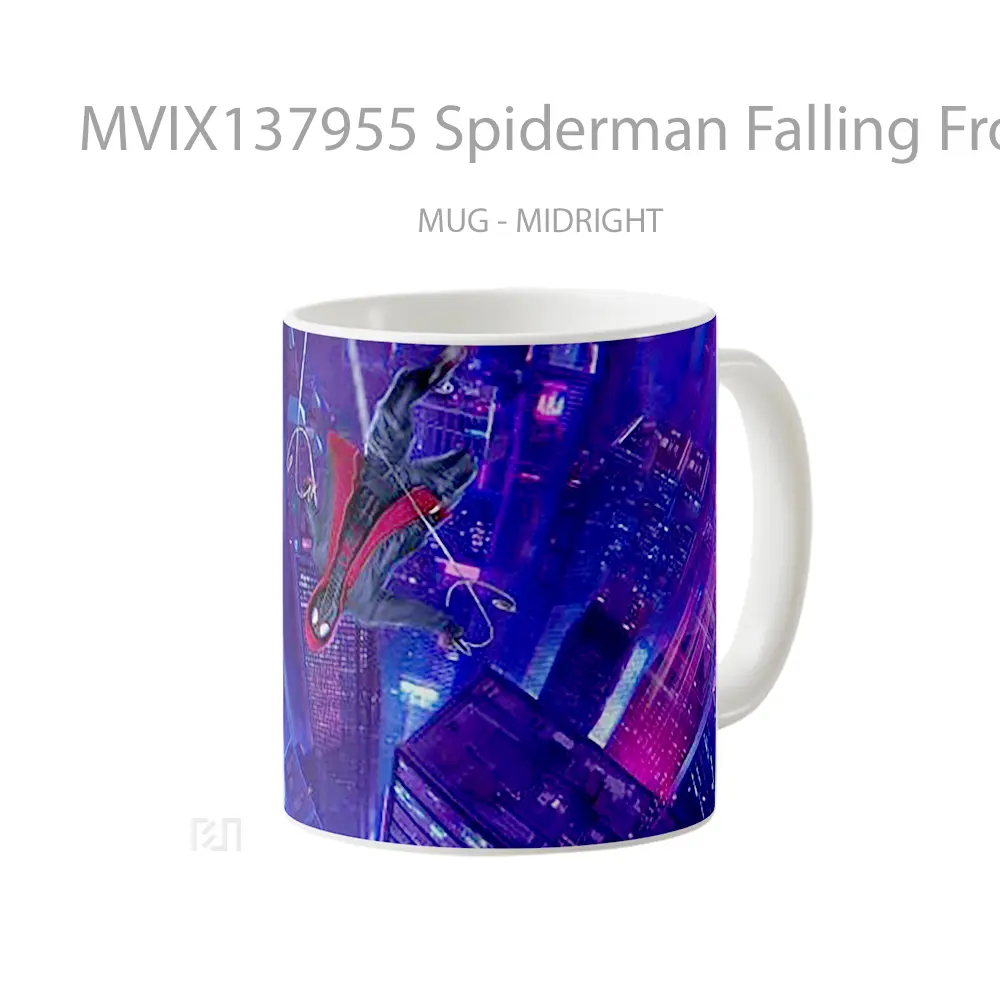 Mug Spiderman Falling From Buildings Gelas Superhero - All-side / Desain