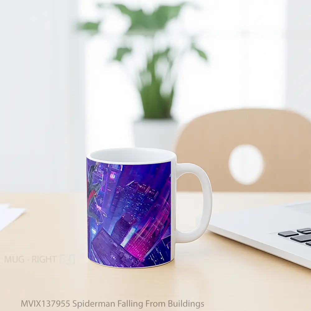 Mug Spiderman Falling From Buildings Gelas Superhero - All-side / Desain
