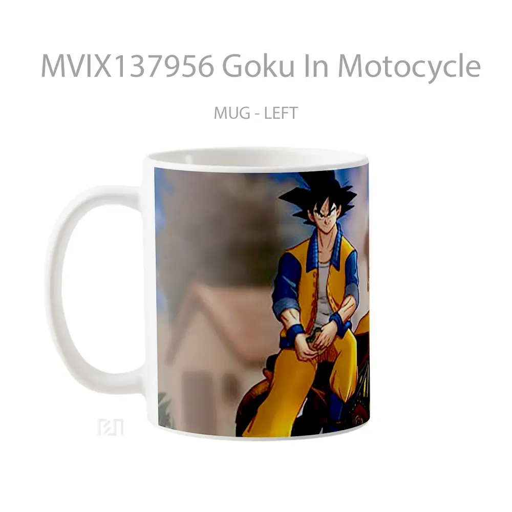 Mug Goku In Motocycle Cangkir Anime - All-side / Desain