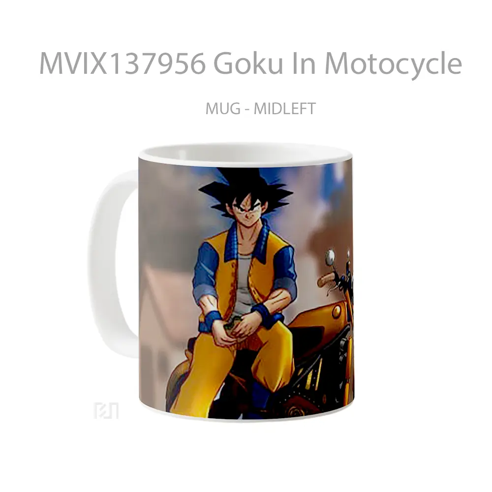 Mug Goku In Motocycle Cangkir Anime - All-side / Desain