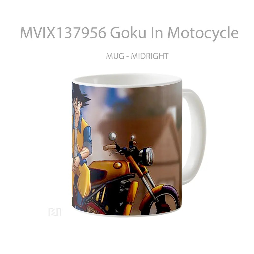Mug Goku In Motocycle Cangkir Anime - All-side / Desain