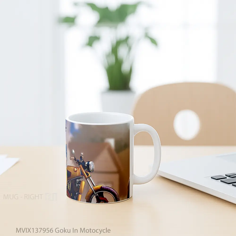 Mug Goku In Motocycle Cangkir Anime - All-side / Desain