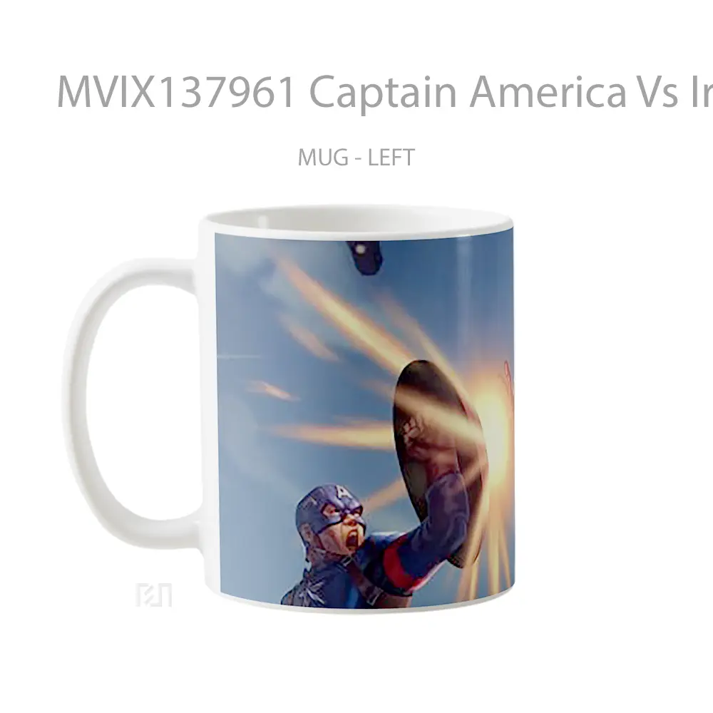 Mug Captain America Vs Iron Man V1 Gelas Superhero - All-side / Desain