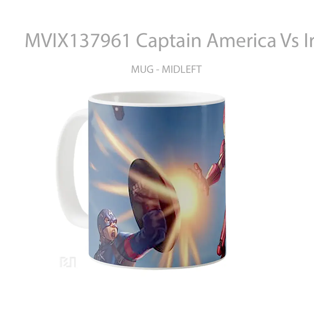 Mug Captain America Vs Iron Man V1 Gelas Superhero - All-side / Desain