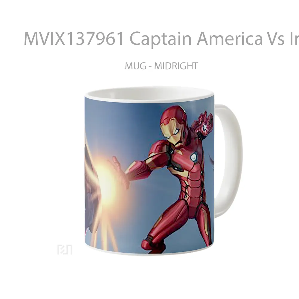 Mug Captain America Vs Iron Man V1 Gelas Superhero - All-side / Desain