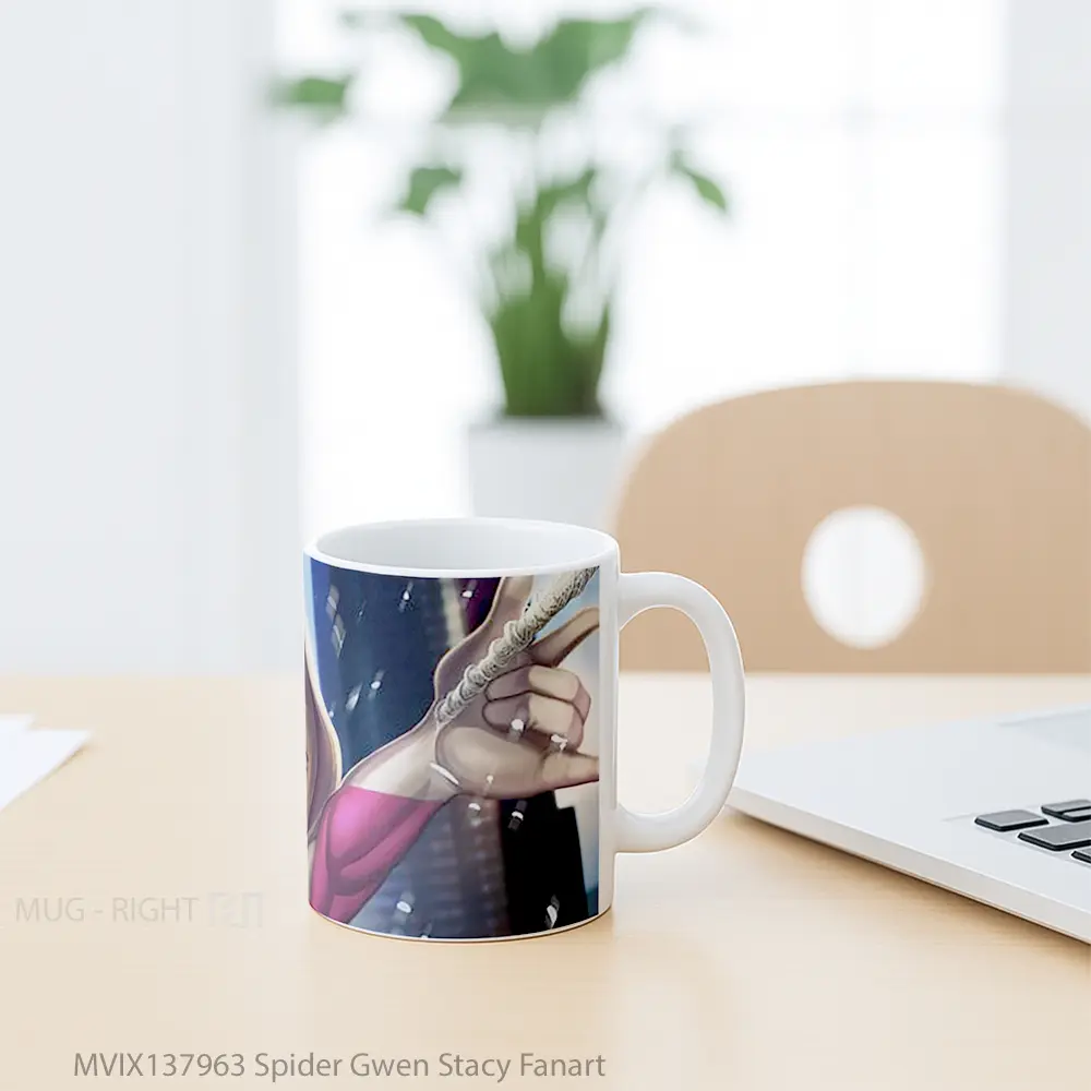 Mug Spider Gwen Stacy Fanart Gelas Superhero - All-side / Desain