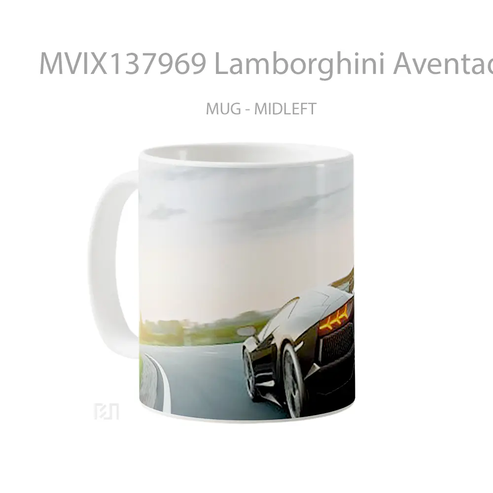 Mug Lamborghini Aventador Art Cangkir Mobil - All-side / Desain