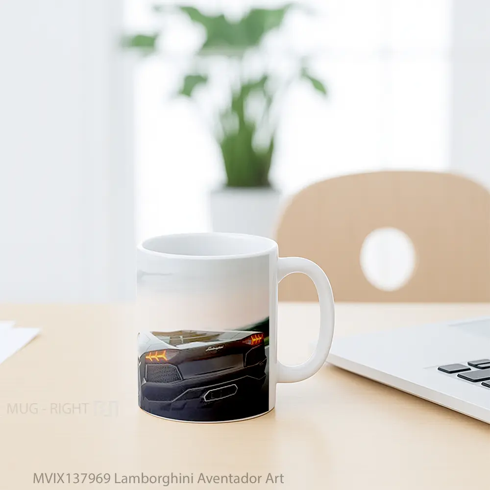 Mug Lamborghini Aventador Art Cangkir Mobil - All-side / Desain