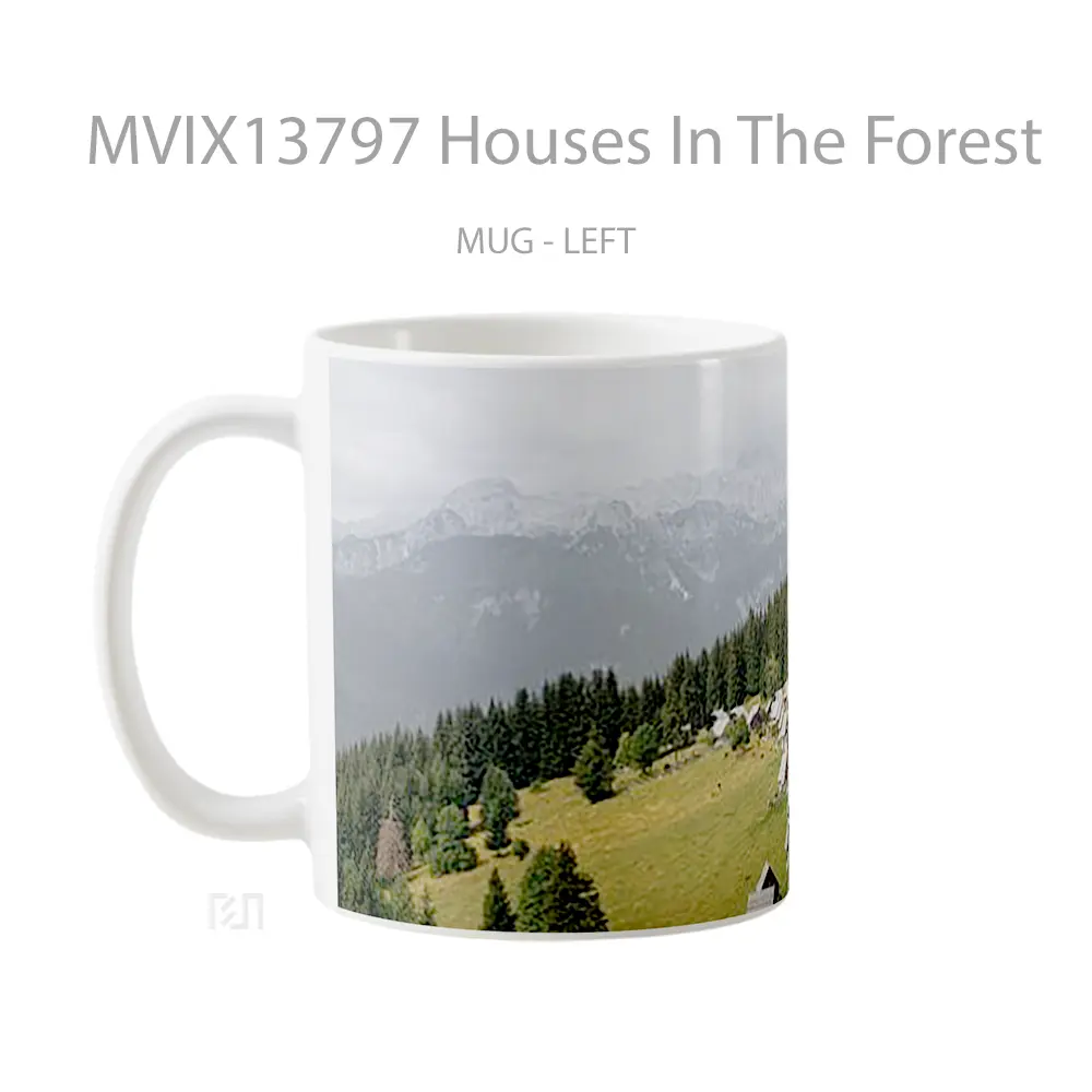 Mug Houses In The Forest Gelas Pemandangan Alam - All-side / Desain