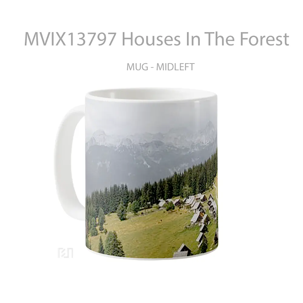 Mug Houses In The Forest Gelas Pemandangan Alam - All-side / Desain