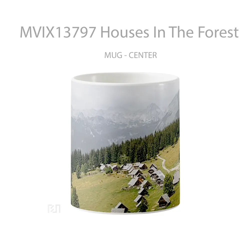 Mug Houses In The Forest Gelas Pemandangan Alam