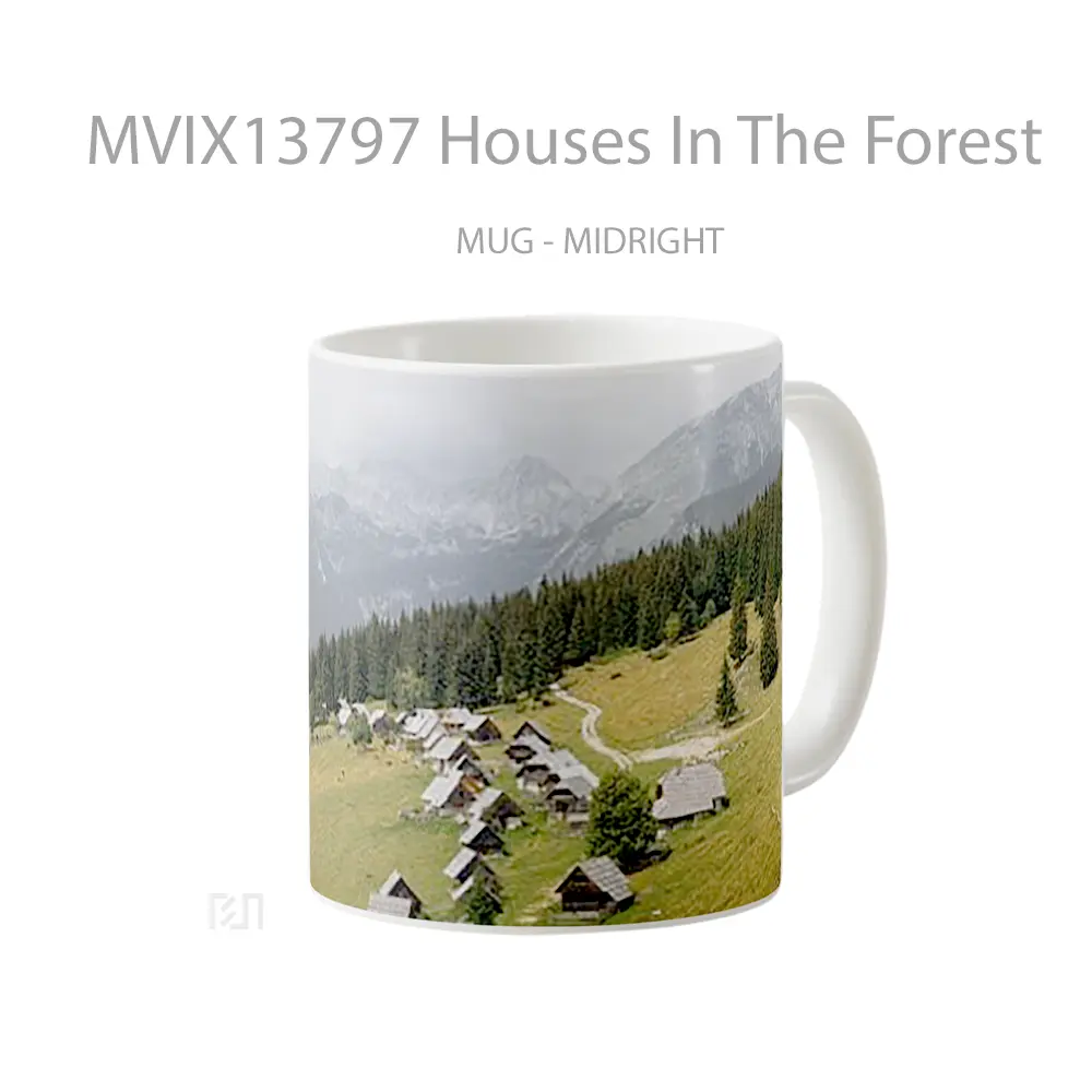 Mug Houses In The Forest Gelas Pemandangan Alam - All-side / Desain