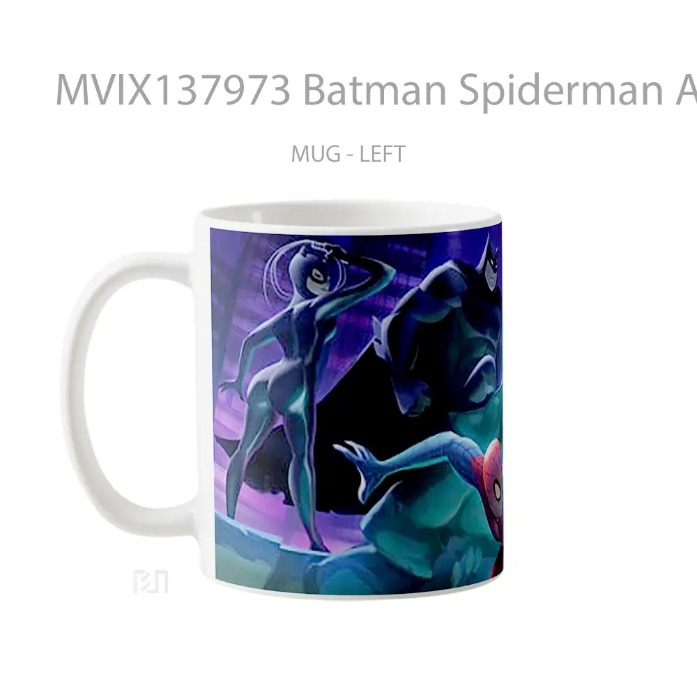 Mug Batman Spiderman And Catwoman Fanart Gelas Superhero - All-side / Desain