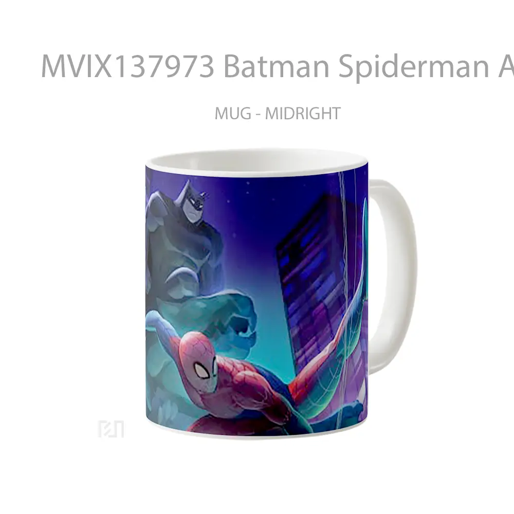 Mug Batman Spiderman And Catwoman Fanart Gelas Superhero - All-side / Desain
