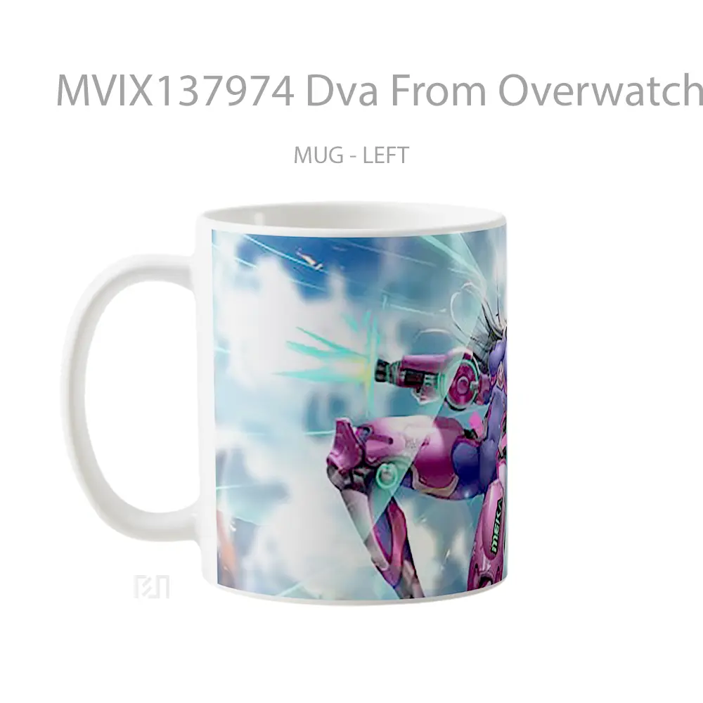 Mug Dva From Overwatch Cangkir Gamer - All-side / Desain