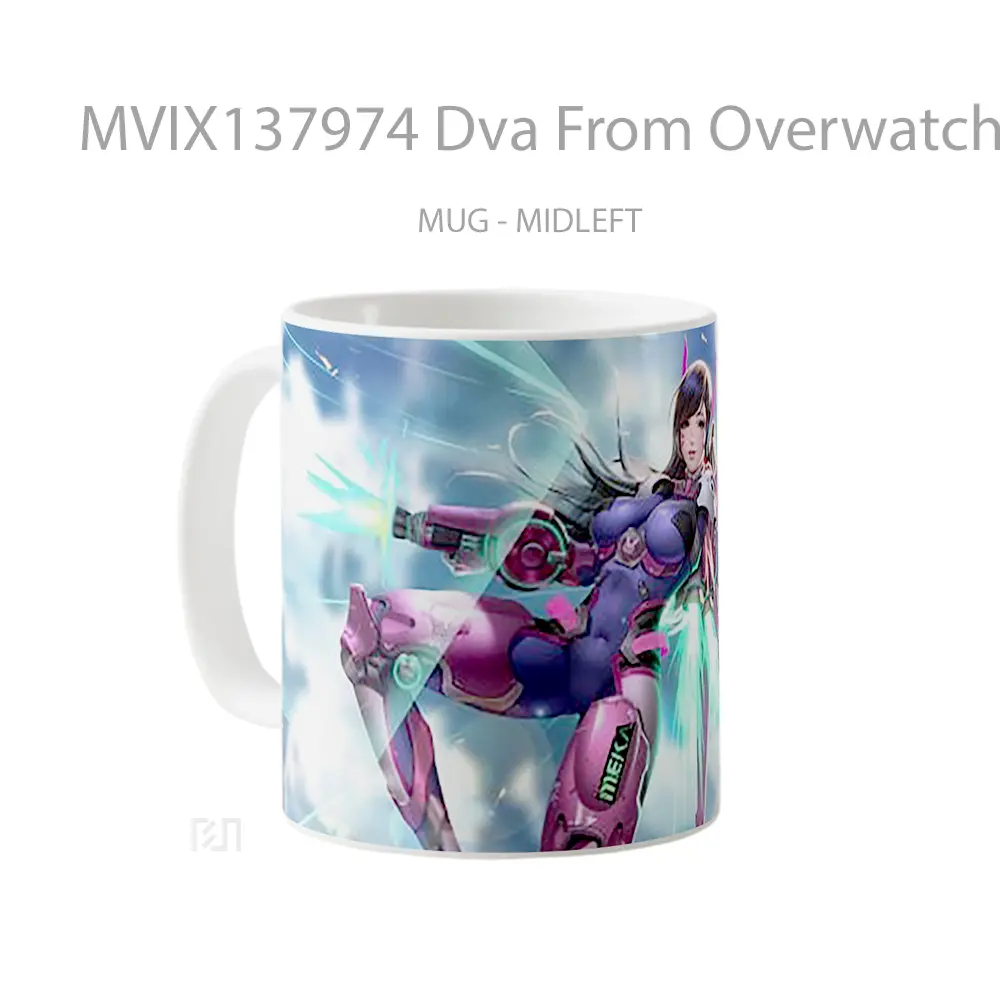 Mug Dva From Overwatch Cangkir Gamer - All-side / Desain