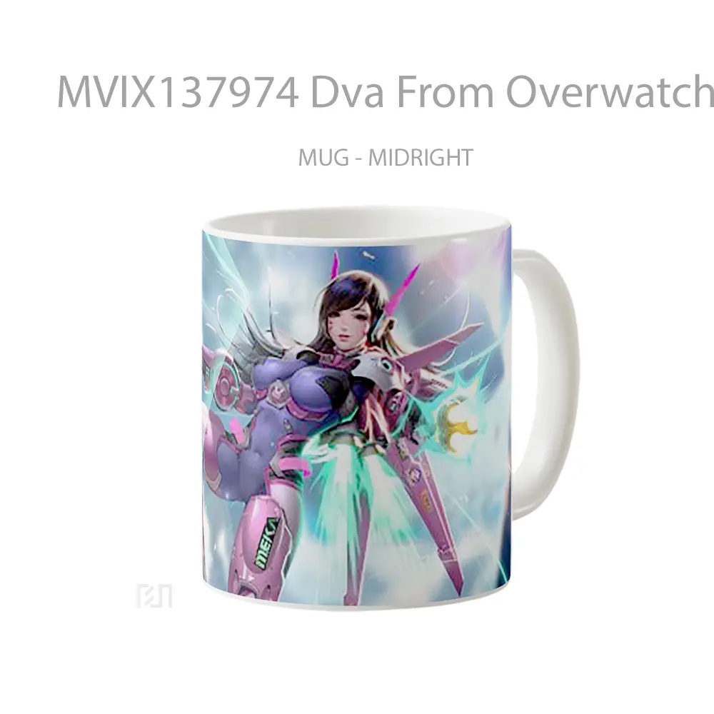 Mug Dva From Overwatch Cangkir Gamer - All-side / Desain