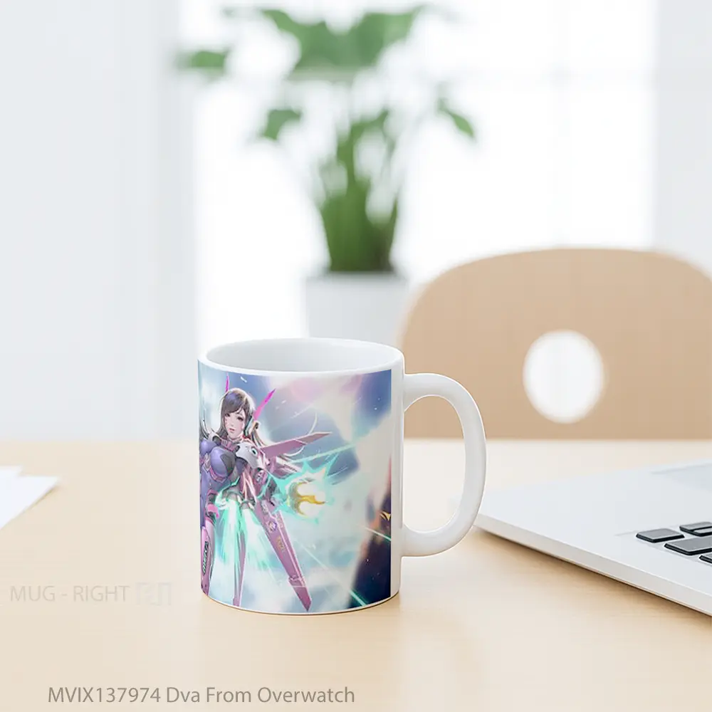 Mug Dva From Overwatch Cangkir Gamer - All-side / Desain