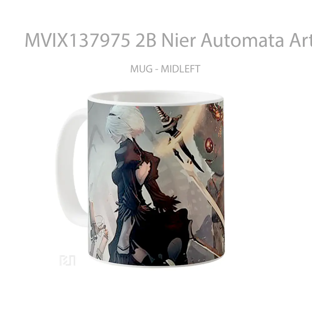 Mug 2B Nier Automata Artwork Cangkir Gamer - All-side / Desain