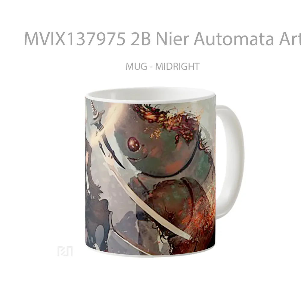 Mug 2B Nier Automata Artwork Cangkir Gamer - All-side / Desain