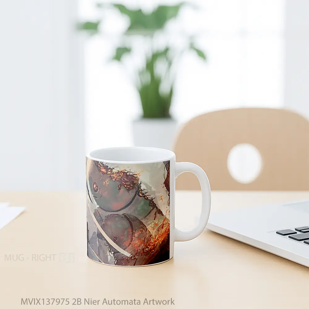 Mug 2B Nier Automata Artwork Cangkir Gamer - All-side / Desain