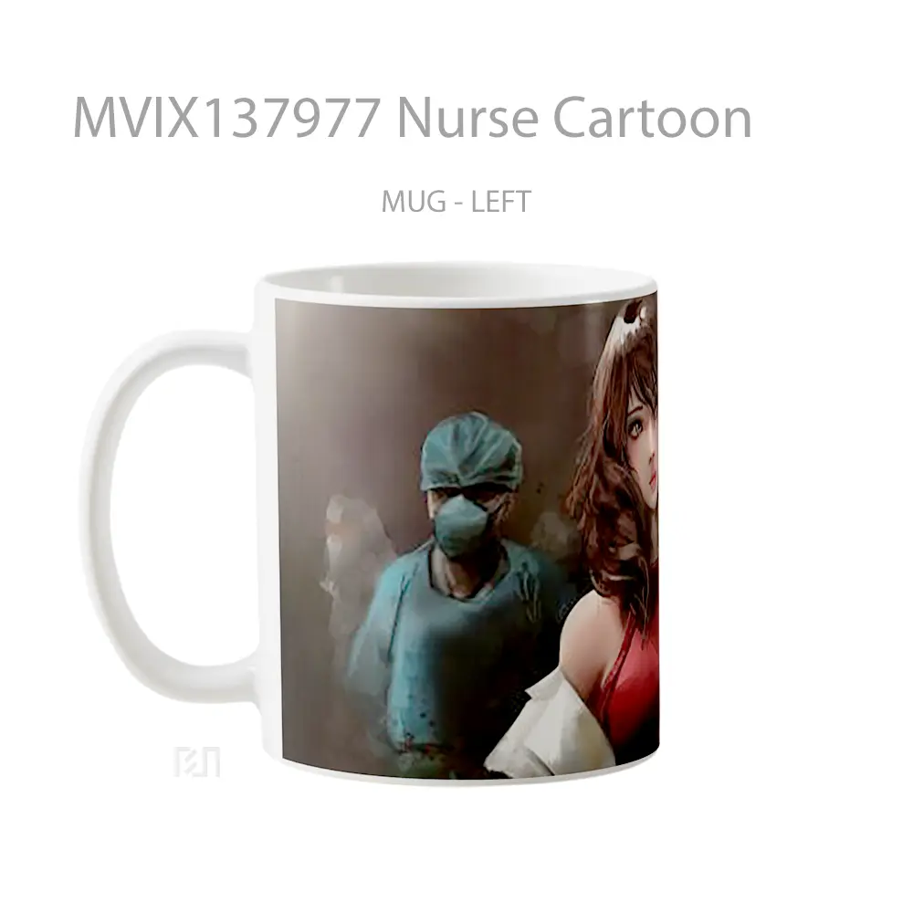 Mug Nurse Cartoon Gelas Kartun - All-side / Desain