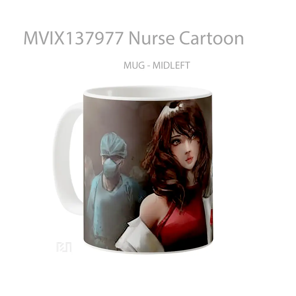 Mug Nurse Cartoon Gelas Kartun - All-side / Desain