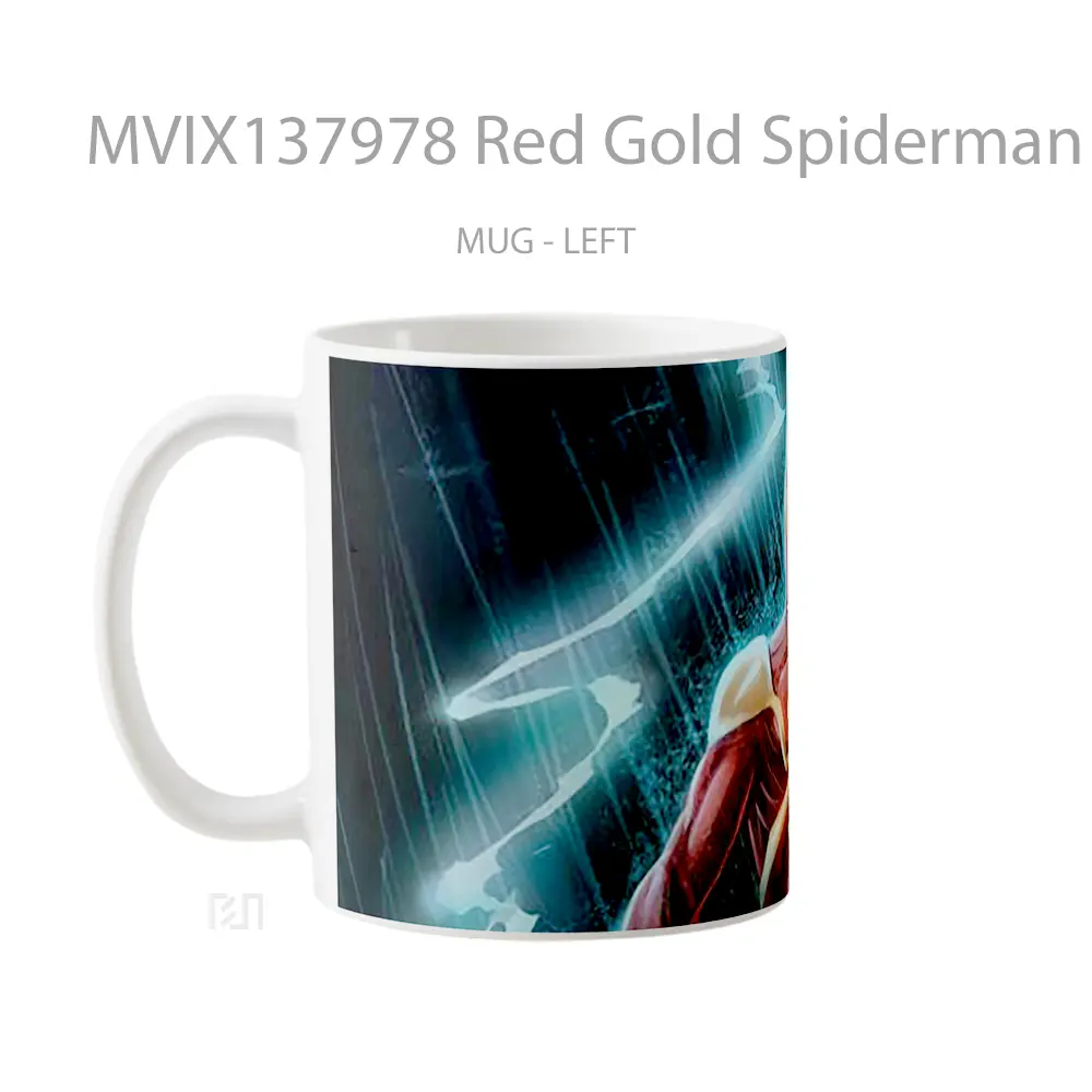 Mug Red Gold Spiderman Suit Gelas Superhero - All-side / Desain