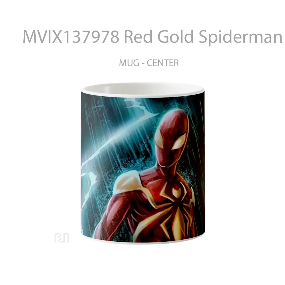 Mug Red Gold Spiderman Suit Gelas Superhero