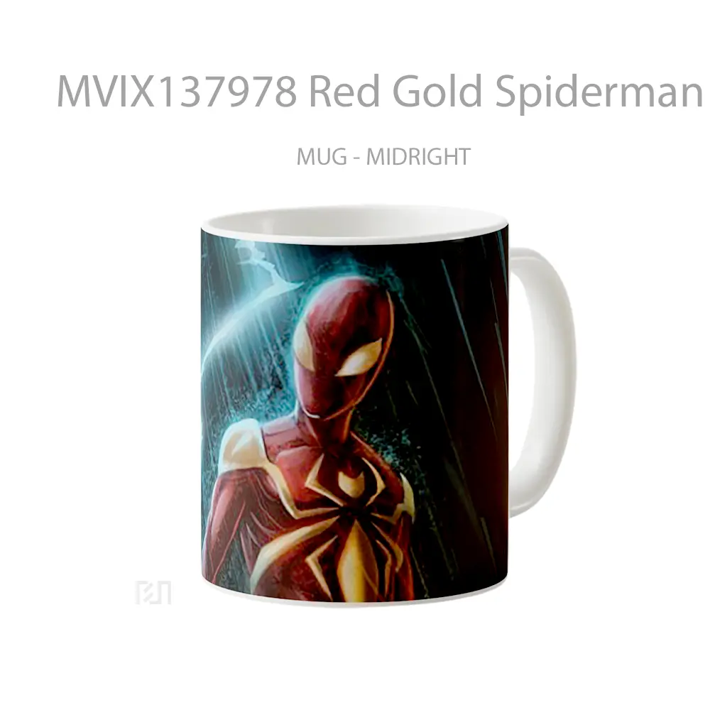 Mug Red Gold Spiderman Suit Gelas Superhero - All-side / Desain
