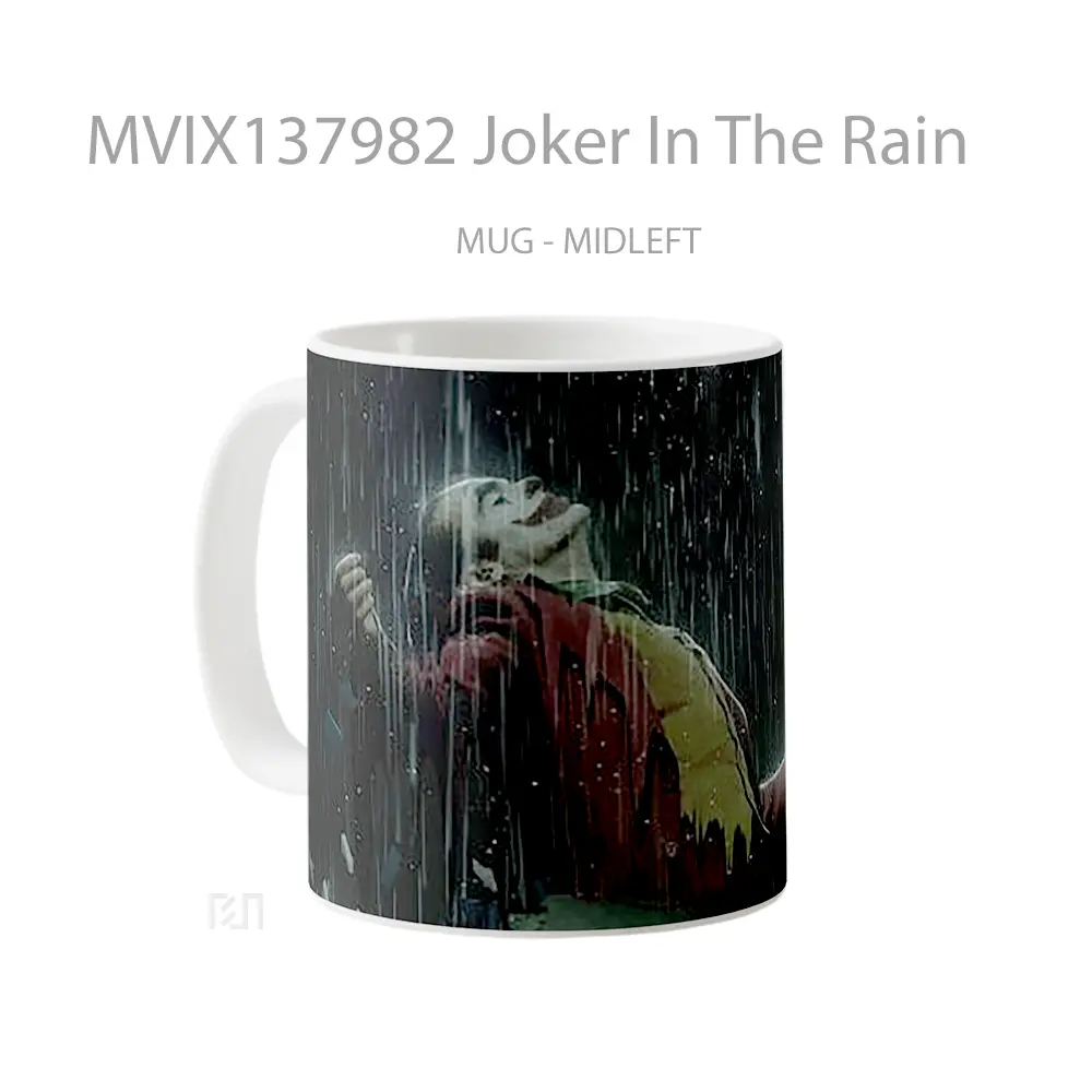 Mug Joker In The Rain Gelas Superhero - All-side / Desain