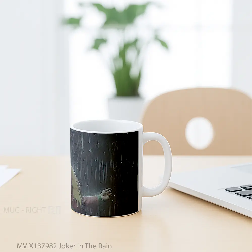 Mug Joker In The Rain Gelas Superhero - All-side / Desain
