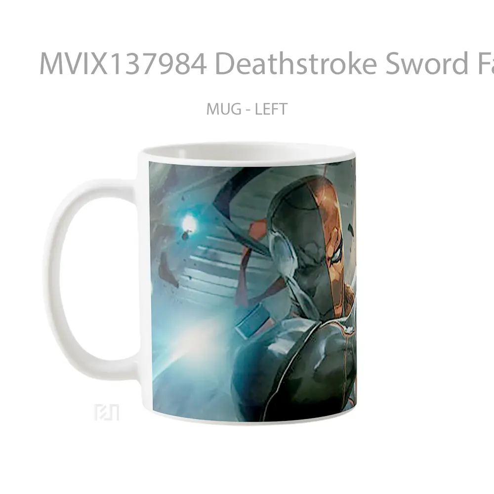 Mug Deathstroke Sword Fanart Gelas Keramik Unik - All-side / Desain
