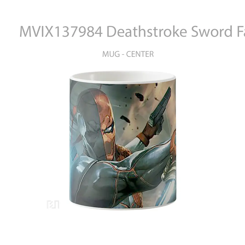 Mug Deathstroke Sword Fanart Gelas Keramik Unik