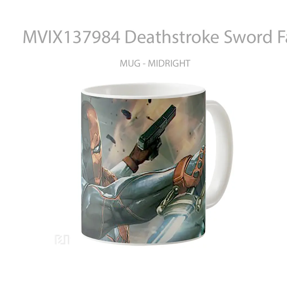 Mug Deathstroke Sword Fanart Gelas Keramik Unik - All-side / Desain