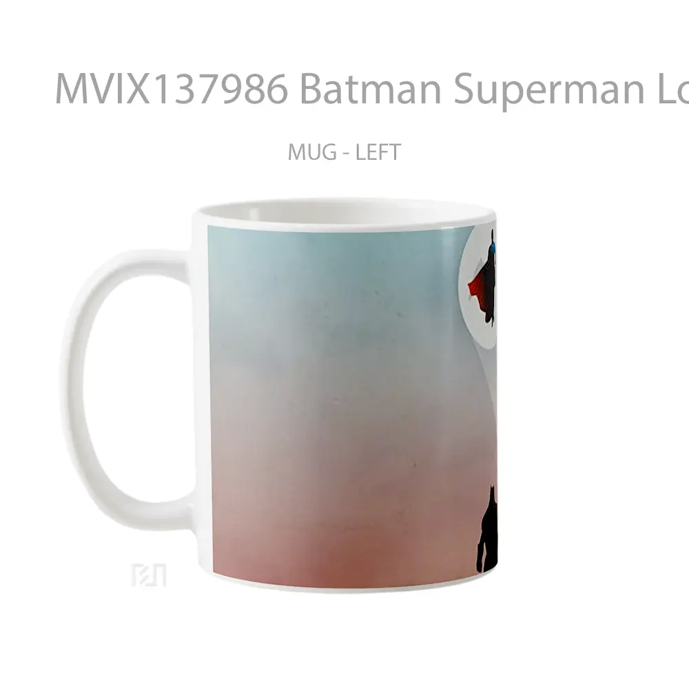 Mug Batman Superman Look Up Gelas Superhero - All-side / Desain
