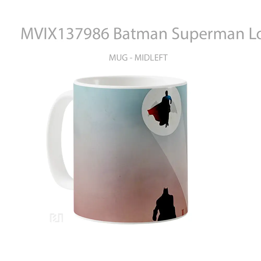 Mug Batman Superman Look Up Gelas Superhero - All-side / Desain