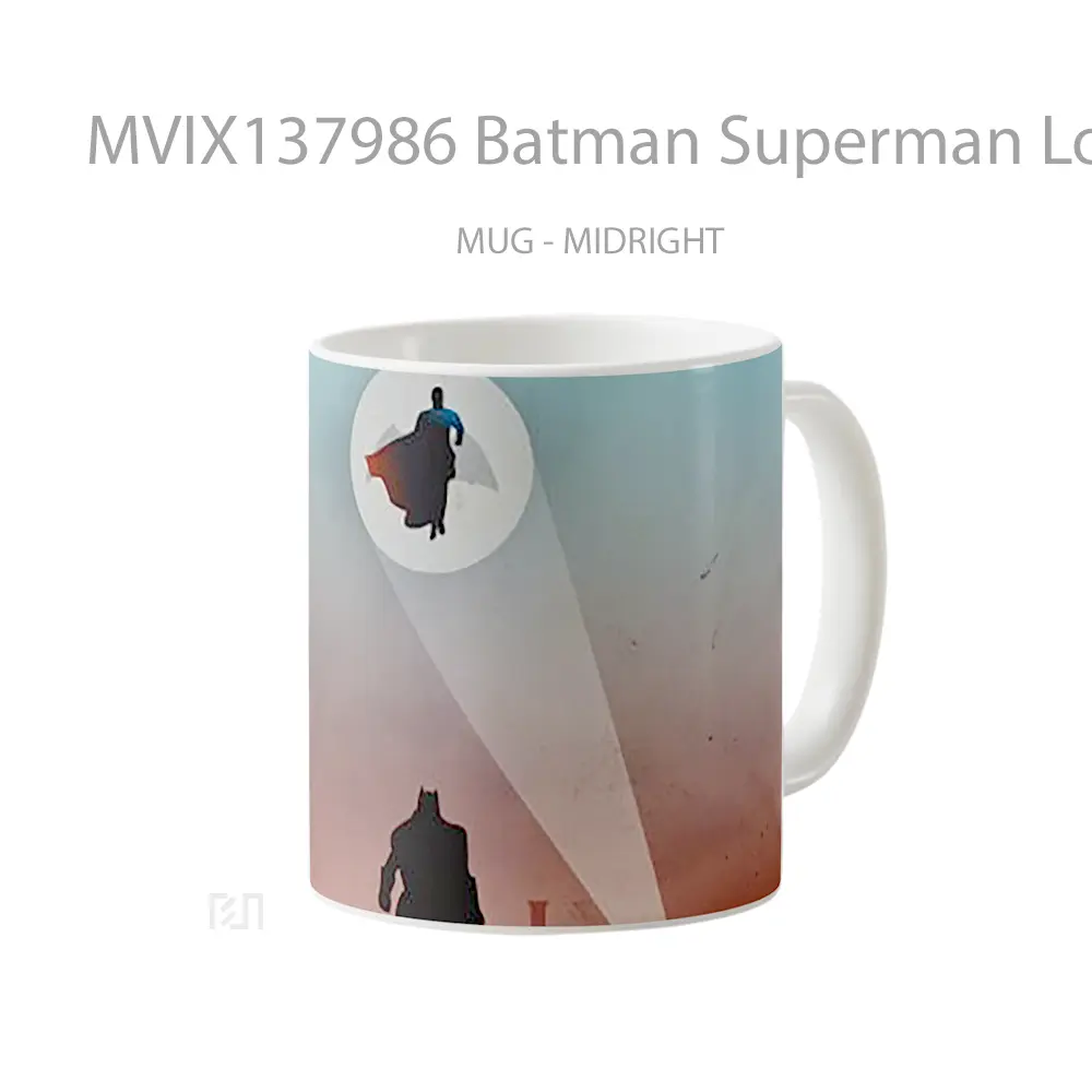 Mug Batman Superman Look Up Gelas Superhero - All-side / Desain