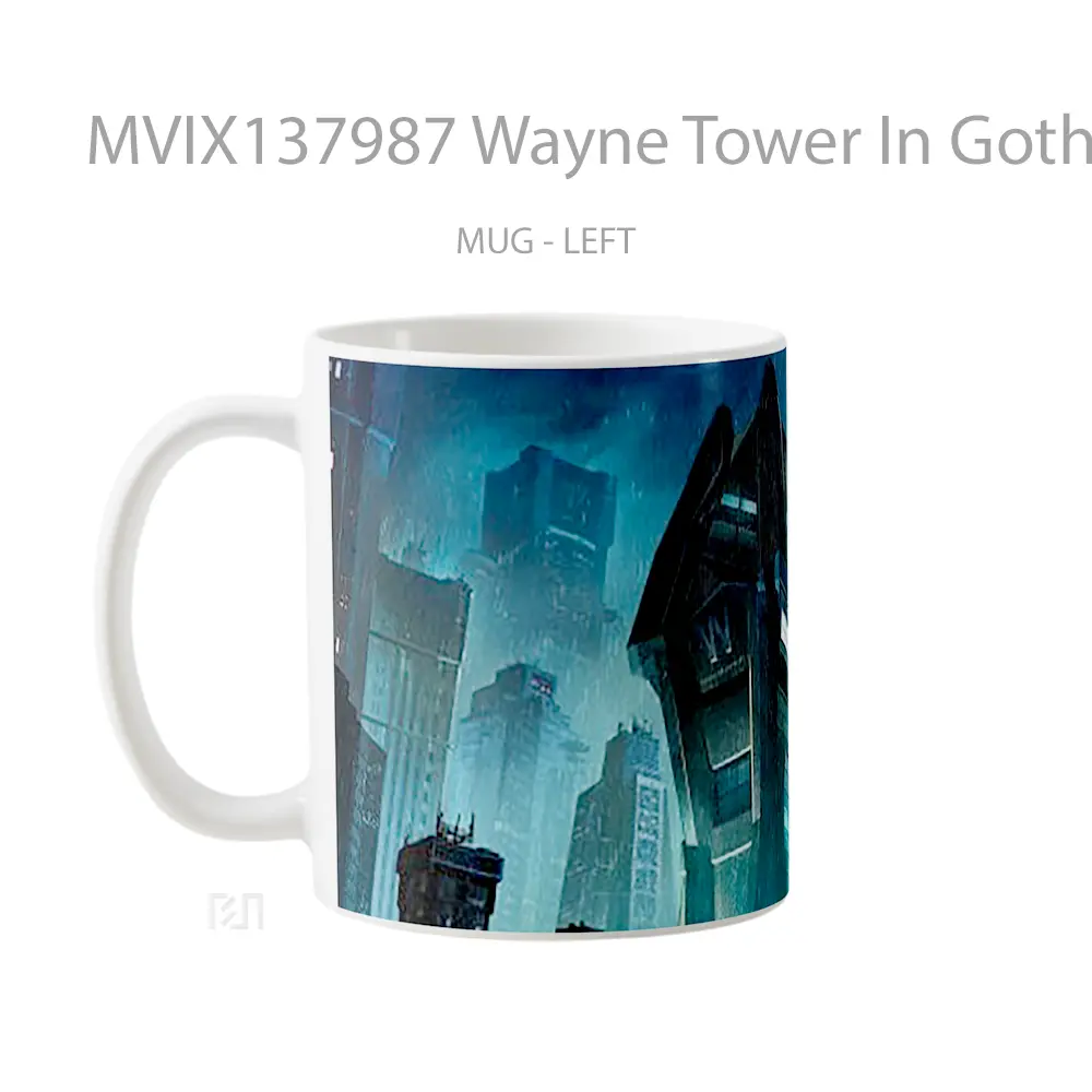 Mug Wayne Tower In Gothic City Gelas Keramik Unik - All-side / Desain