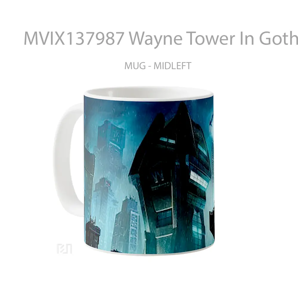Mug Wayne Tower In Gothic City Gelas Keramik Unik - All-side / Desain