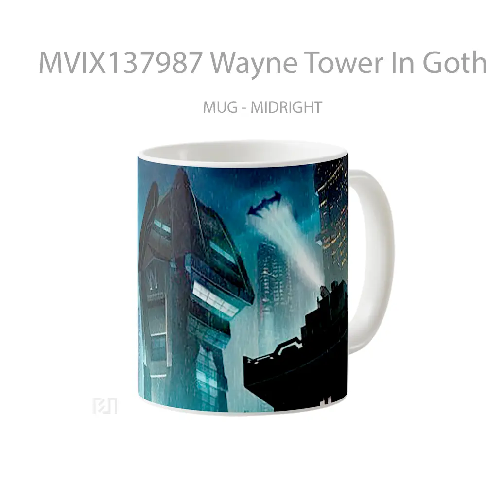 Mug Wayne Tower In Gothic City Gelas Keramik Unik - All-side / Desain