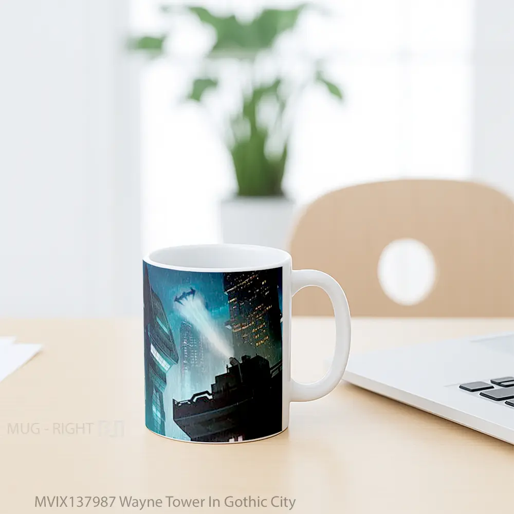 Mug Wayne Tower In Gothic City Gelas Keramik Unik - All-side / Desain