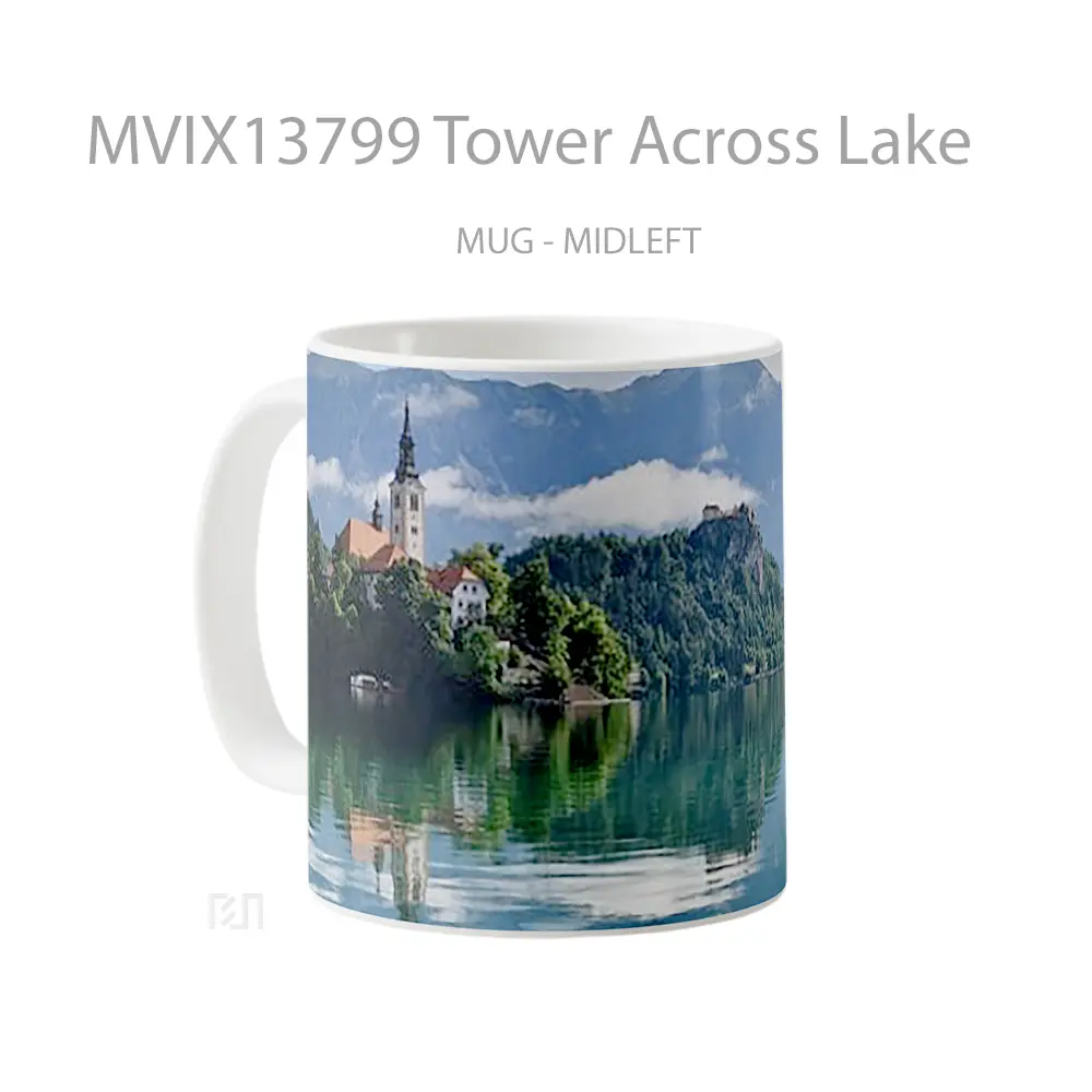Mug Tower Across Lake Gelas Pemandangan Alam - All-side / Desain